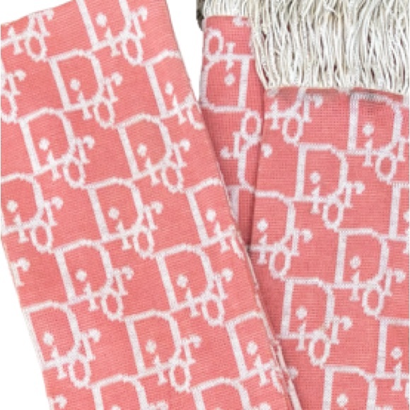 Vintage Dior Knit Logo Scarf in Pink - Picture 12 of 14